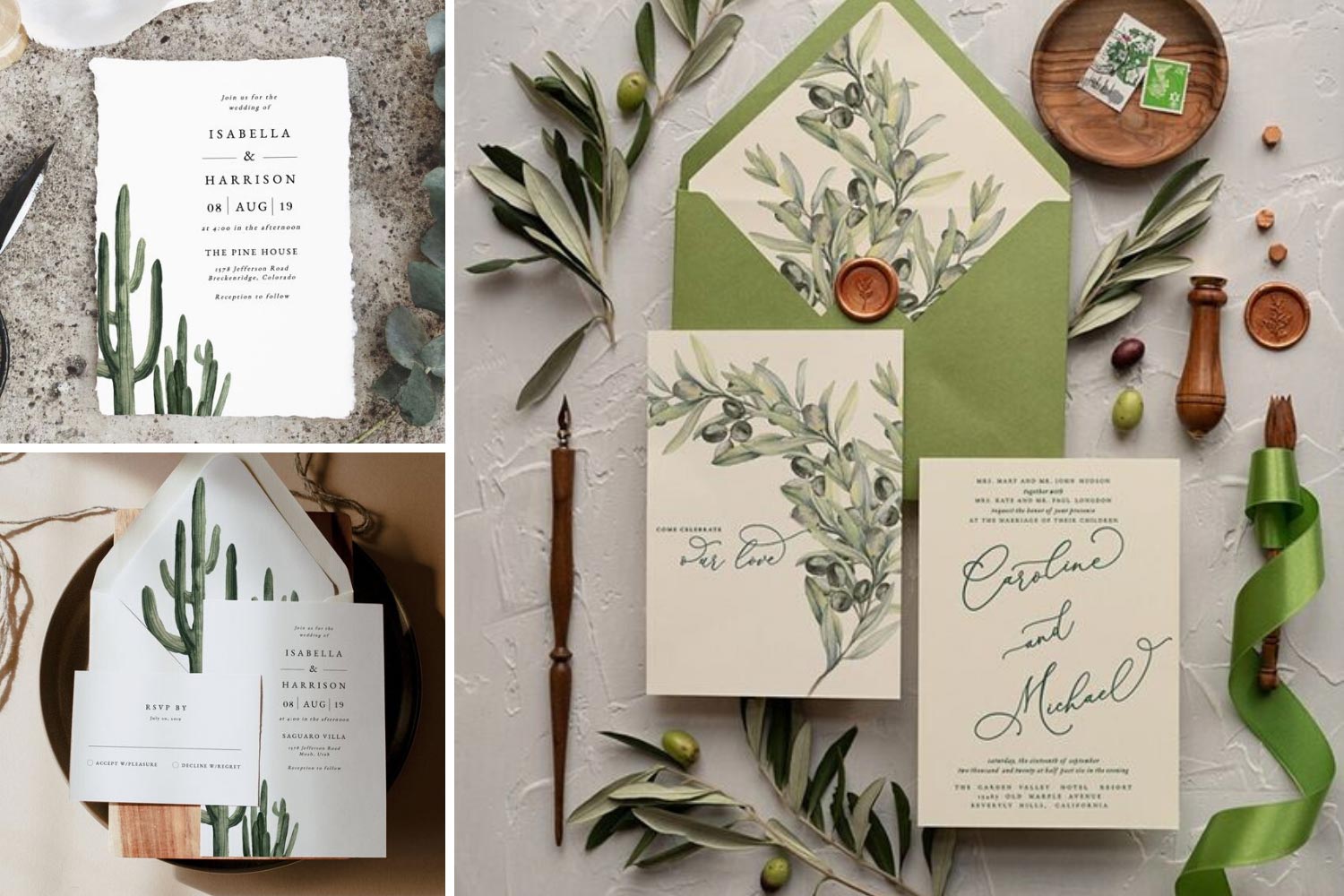 Запрошення з кактусами, оливою фото