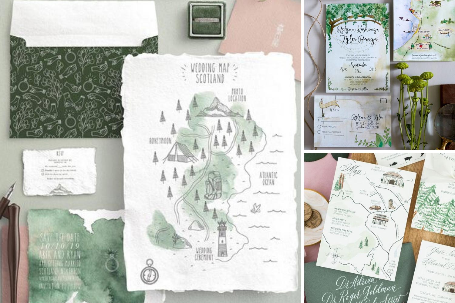 Запрошення на весілля з картою фото