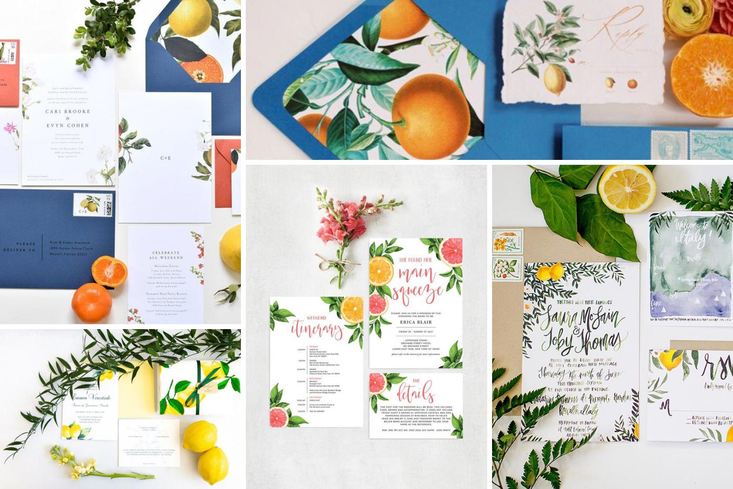 Літній дизайн запрошень з лимонами, апельсинами: ідеї