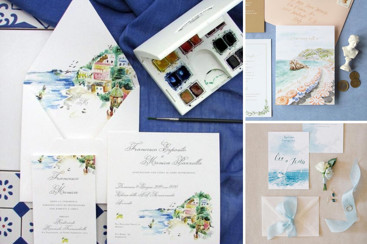 Листівки на весілля з морськими пейзажами ідеї