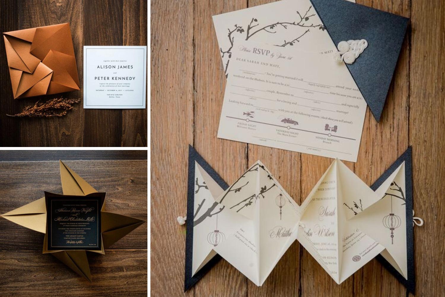 Весільні запрошення орігамі: ідеї оформлення