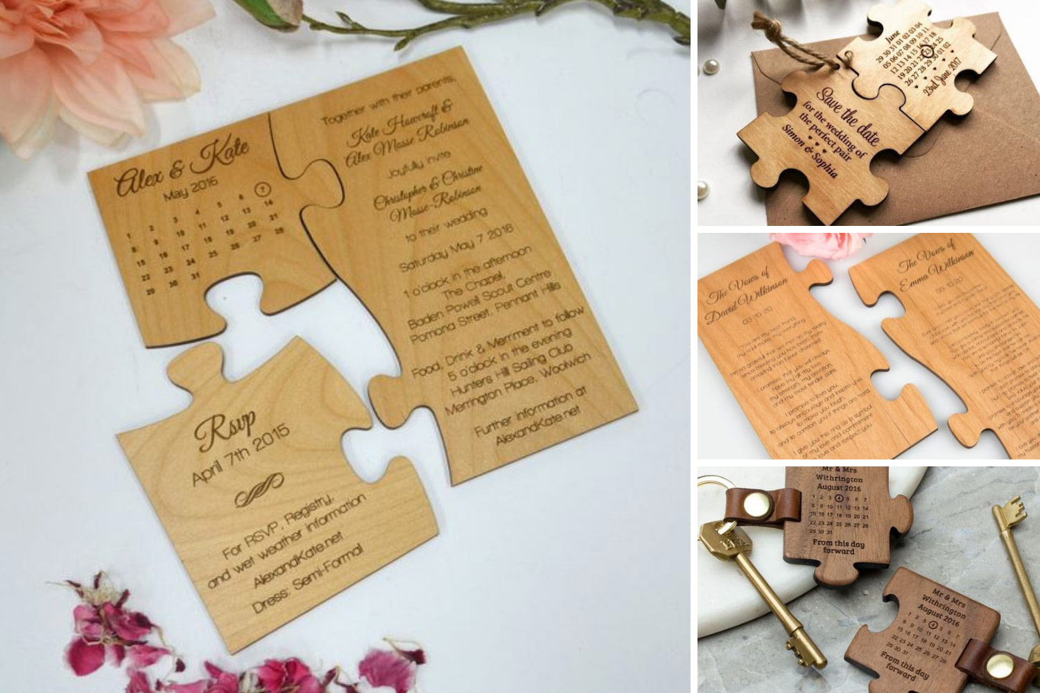 приглашения на свадьбу в виде пазлов 
