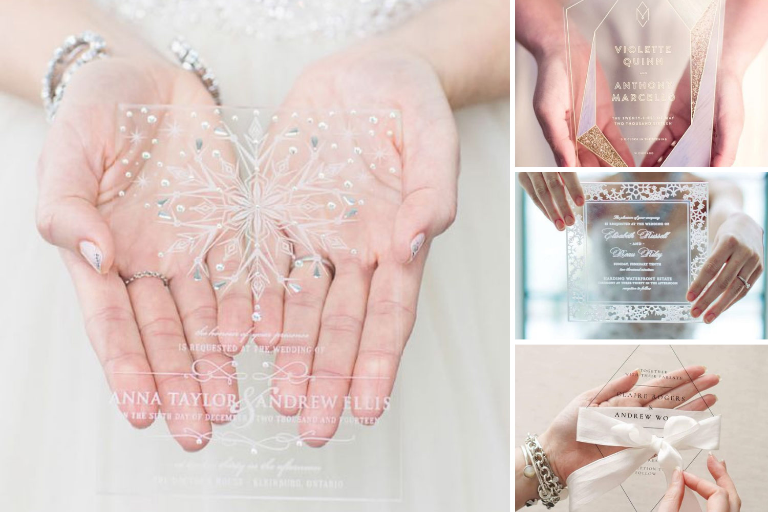 Зимние пригласительные на свадьбу