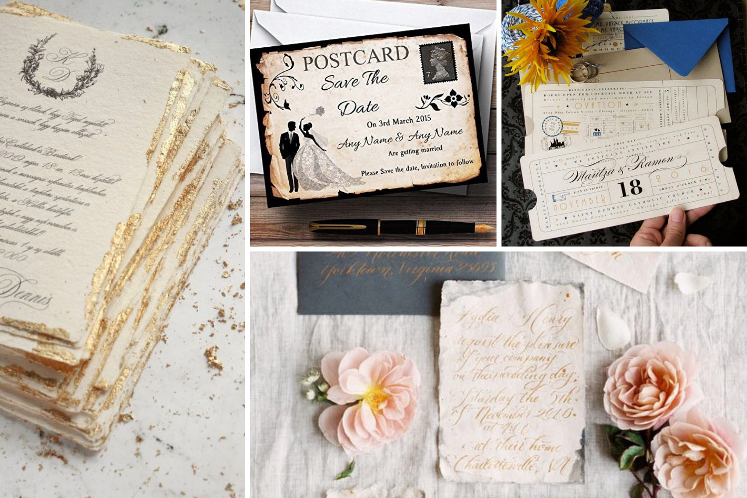 Винтажные свадебные пригласительные